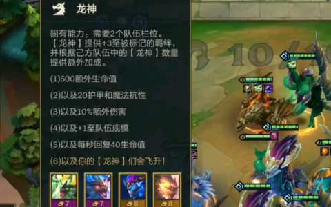 金铲铲之战多少牌子可以玩龙神之怒？金铲铲之战龙神装备？